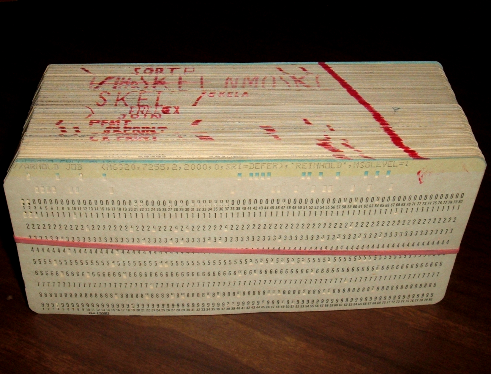 A deck of punchcards